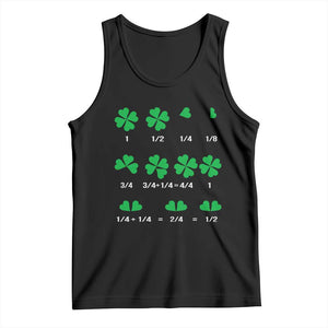 Funny Shamrock Fraction Tank Top St Patrick's Day Math Lover TS02 Black Print Your Wear