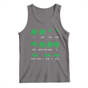 Funny Shamrock Fraction Tank Top St Patrick's Day Math Lover TS02 Deep Heather Print Your Wear