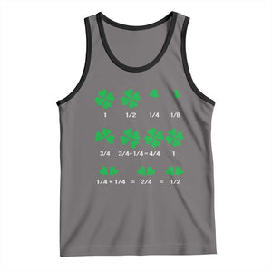 Funny Shamrock Fraction Tank Top St Patrick's Day Math Lover TS02 Deep Heather Black Print Your Wear