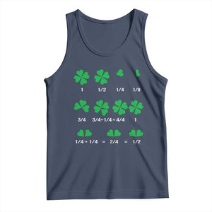 Funny Shamrock Fraction Tank Top St Patrick's Day Math Lover TS02 Navy Print Your Wear