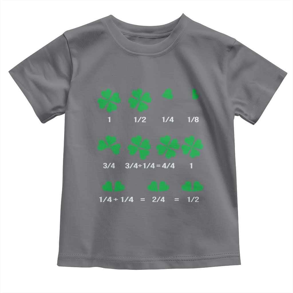 Funny Shamrock Fraction Toddler T Shirt St Patrick's Day Math Lover TS02 Charcoal Print Your Wear