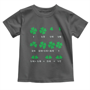 Funny Shamrock Fraction Toddler T Shirt St Patrick's Day Math Lover TS02 Dark Heather Print Your Wear
