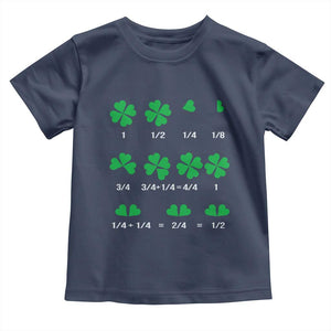 Funny Shamrock Fraction Toddler T Shirt St Patrick's Day Math Lover TS02 Navy Print Your Wear
