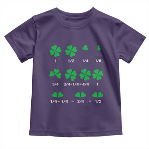 Funny Shamrock Fraction Toddler T Shirt St Patrick's Day Math Lover TS02 Purple Print Your Wear