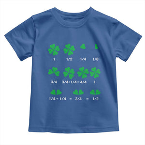 Funny Shamrock Fraction Toddler T Shirt St Patrick's Day Math Lover TS02 Royal Blue Print Your Wear
