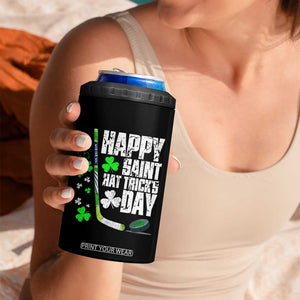 St. Patrick's Day Ice Hockey 4 in 1 Can Cooler Tumbler Happy Saint Hat Trick's Lucky Shamrocks TS02 Print Your Wear
