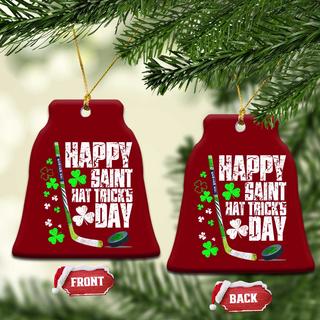 St. Patrick's Day Ice Hockey Ceramic Ornament Happy Saint Hat Trick's Lucky Shamrocks TS02 Print Your Wear