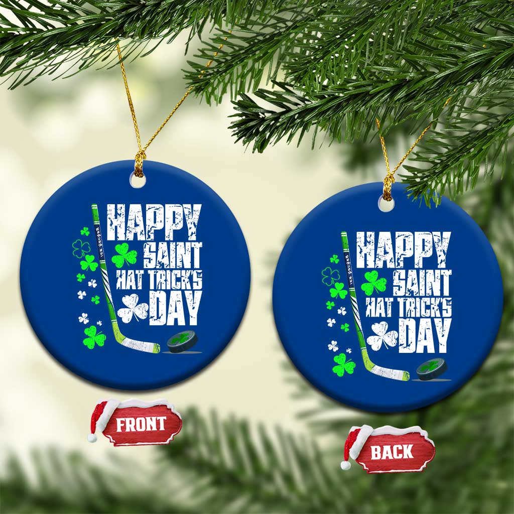 St. Patrick's Day Ice Hockey Ceramic Ornament Happy Saint Hat Trick's Lucky Shamrocks TS02 1pc Blue Print Your Wear