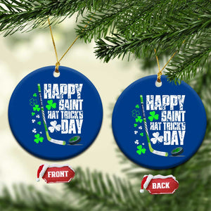 St. Patrick's Day Ice Hockey Ceramic Ornament Happy Saint Hat Trick's Lucky Shamrocks TS02 1pc Blue Print Your Wear