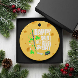 St. Patrick's Day Ice Hockey Ceramic Ornament Happy Saint Hat Trick's Lucky Shamrocks TS02 1pc Yellow Cheese Print Your Wear