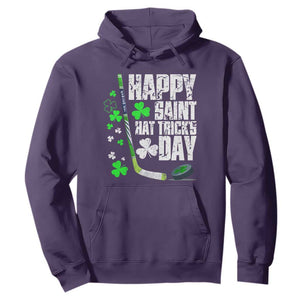 St. Patrick's Day Ice Hockey Hoodie Happy Saint Hat Trick's Lucky Shamrocks TS02 Purple Print Your Wear