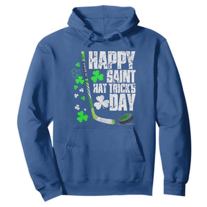 St. Patrick's Day Ice Hockey Hoodie Happy Saint Hat Trick's Lucky Shamrocks TS02 Royal Blue Print Your Wear