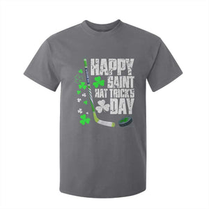 St. Patrick's Day Ice Hockey T Shirt For Kid Happy Saint Hat Trick's Lucky Shamrocks TS02 Charcoal Print Your Wear