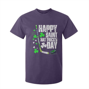 St. Patrick's Day Ice Hockey T Shirt For Kid Happy Saint Hat Trick's Lucky Shamrocks TS02 Purple Print Your Wear