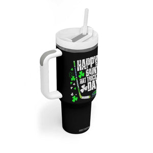St. Patrick's Day Ice Hockey Tumbler With Handle Happy Saint Hat Trick's Lucky Shamrocks TS02 Print Your Wear