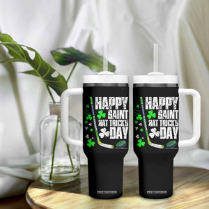 St. Patrick's Day Ice Hockey Tumbler With Handle Happy Saint Hat Trick's Lucky Shamrocks TS02 Print Your Wear