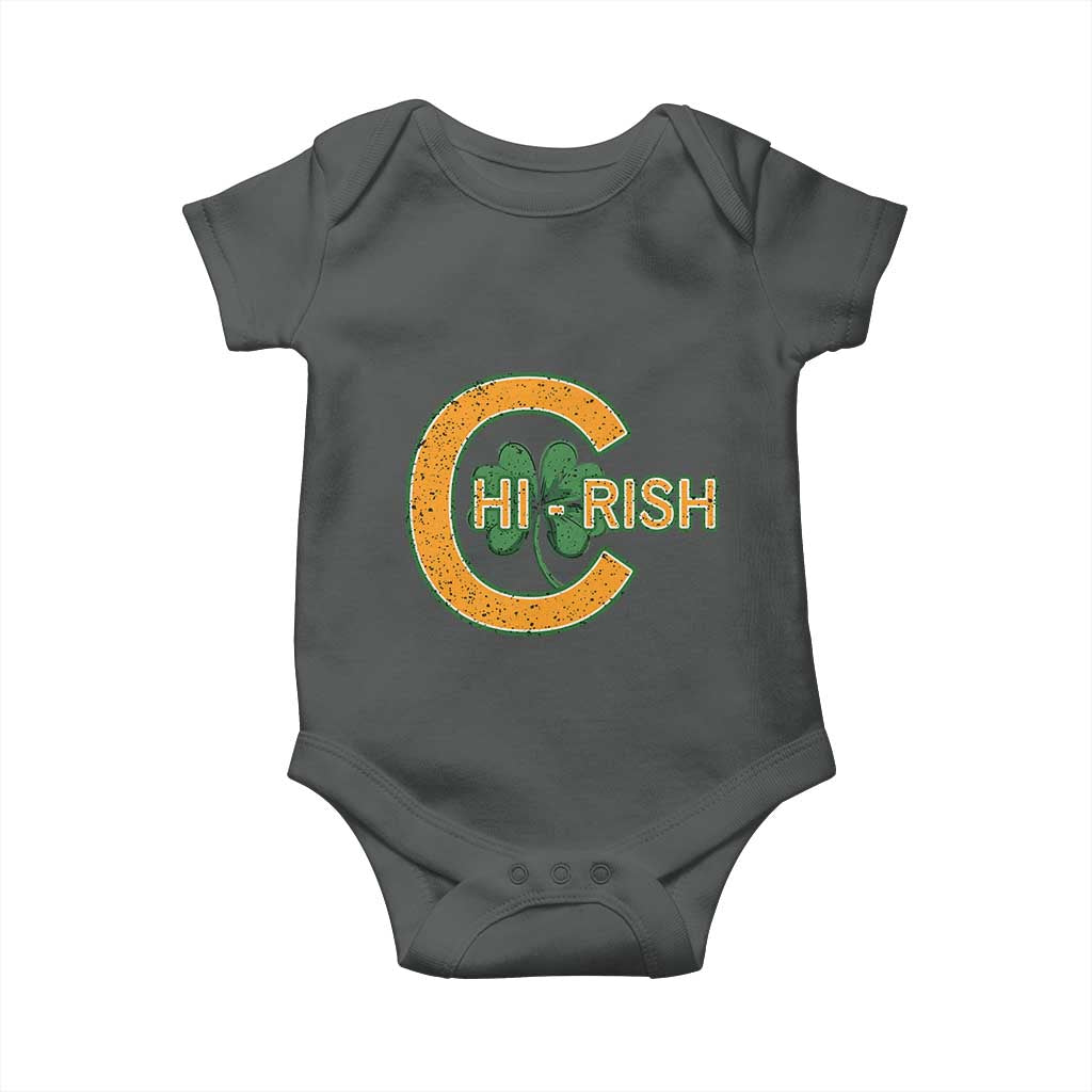 Chicago Irish Chirish Baby Onesie Happy Saint Patrick's Day Lucky Shamrock TS02 Dark Heather Print Your Wear