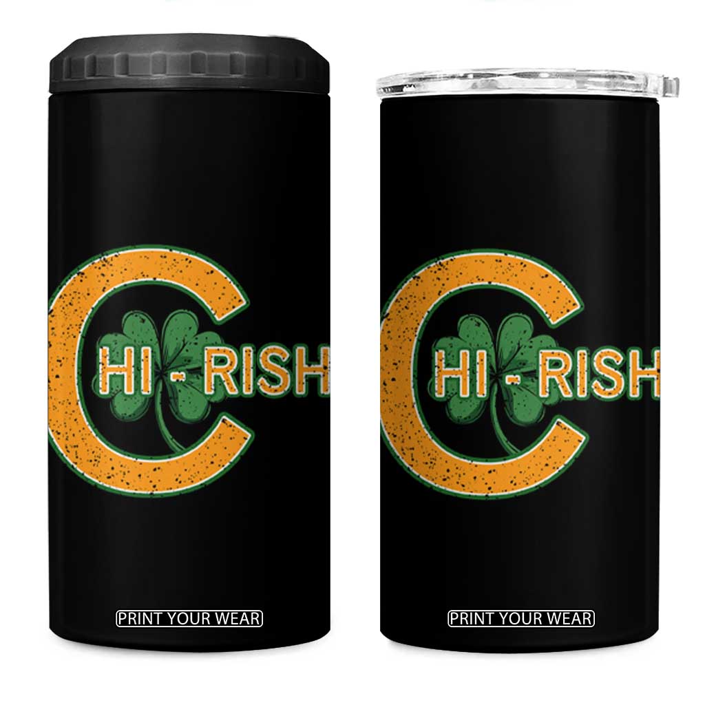 Chicago Irish Chirish 4 in 1 Can Cooler Tumbler Happy Saint Patrick's Day Lucky Shamrock TS02 One Size: 16 oz Black Print Your Wear