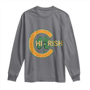 Chicago Irish Chirish Long Sleeve Shirt Happy Saint Patrick's Day Lucky Shamrock TS02 Charcoal Print Your Wear