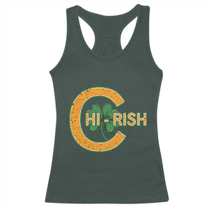 Chicago Irish Chirish Racerback Tank Top Happy Saint Patrick's Day Lucky Shamrock TS02 Dark Forest Green Print Your Wear