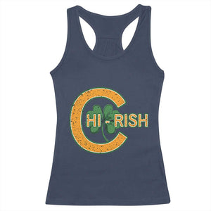 Chicago Irish Chirish Racerback Tank Top Happy Saint Patrick's Day Lucky Shamrock TS02 Navy Print Your Wear