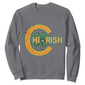 Chicago Irish Chirish Sweatshirt Happy Saint Patrick's Day Lucky Shamrock TS02 Charcoal Print Your Wear