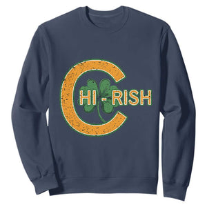 Chicago Irish Chirish Sweatshirt Happy Saint Patrick's Day Lucky Shamrock TS02 Navy Print Your Wear