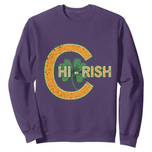 Chicago Irish Chirish Sweatshirt Happy Saint Patrick's Day Lucky Shamrock TS02 Purple Print Your Wear