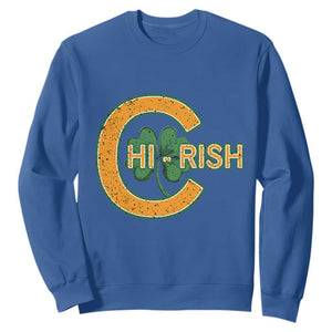 Chicago Irish Chirish Sweatshirt Happy Saint Patrick's Day Lucky Shamrock TS02 Royal Blue Print Your Wear