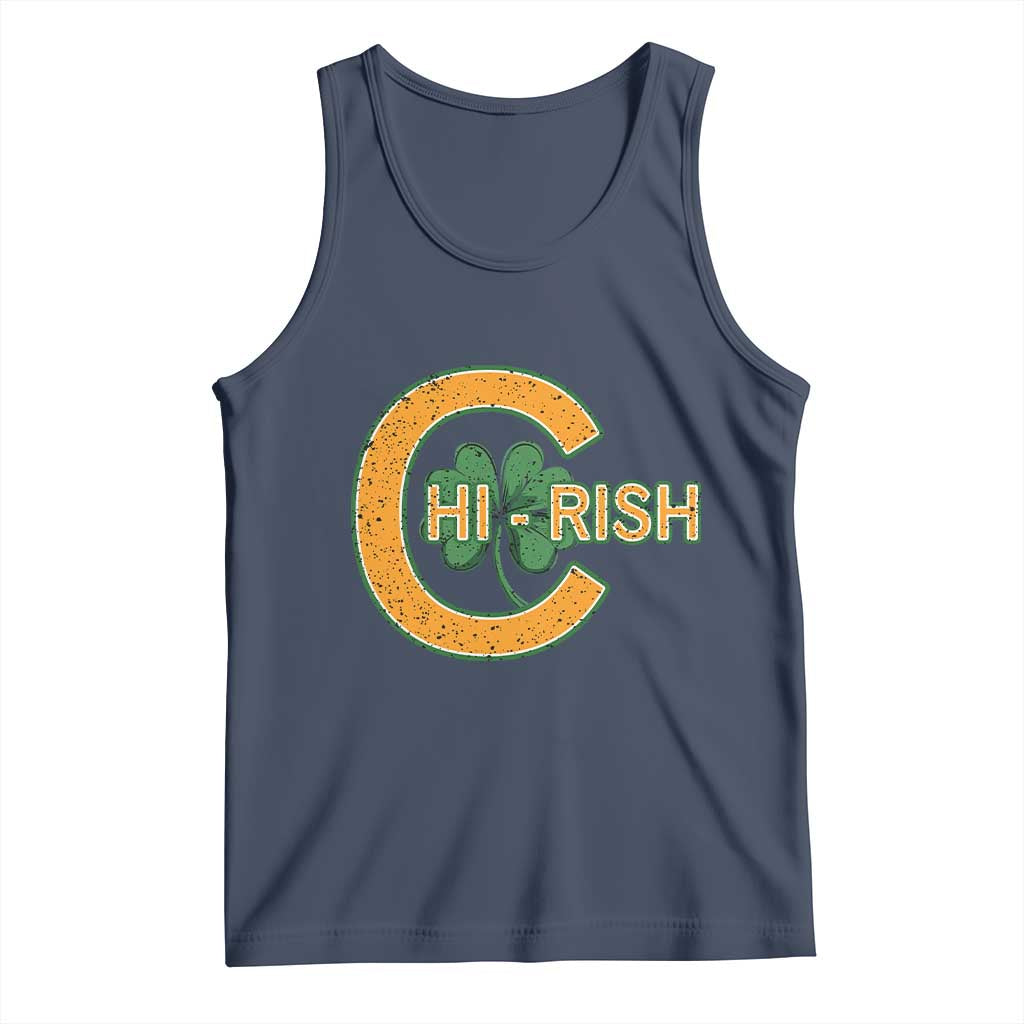 Chicago Irish Chirish Tank Top Happy Saint Patrick's Day Lucky Shamrock TS02 Navy Print Your Wear
