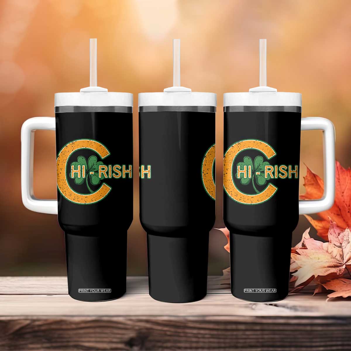Chicago Irish Chirish Tumbler With Handle Happy Saint Patrick's Day Lucky Shamrock TS02 Print Your Wear