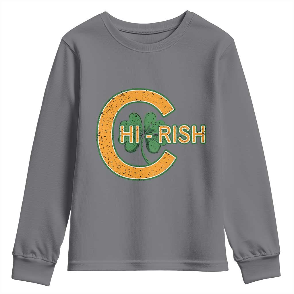 Chicago Irish Chirish Youth Sweatshirt Happy Saint Patrick's Day Lucky Shamrock TS02 Charcoal Print Your Wear