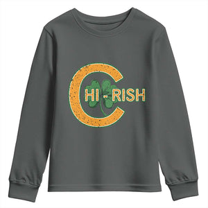 Chicago Irish Chirish Youth Sweatshirt Happy Saint Patrick's Day Lucky Shamrock TS02 Dark Heather Print Your Wear