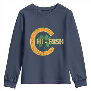 Chicago Irish Chirish Youth Sweatshirt Happy Saint Patrick's Day Lucky Shamrock TS02 Navy Print Your Wear
