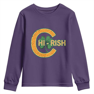 Chicago Irish Chirish Youth Sweatshirt Happy Saint Patrick's Day Lucky Shamrock TS02 Purple Print Your Wear