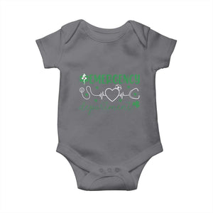 Funny St Patricks Day ER Nurse Baby Onesie Emergency Department Lucky Shamrocks TS02 Charcoal Print Your Wear
