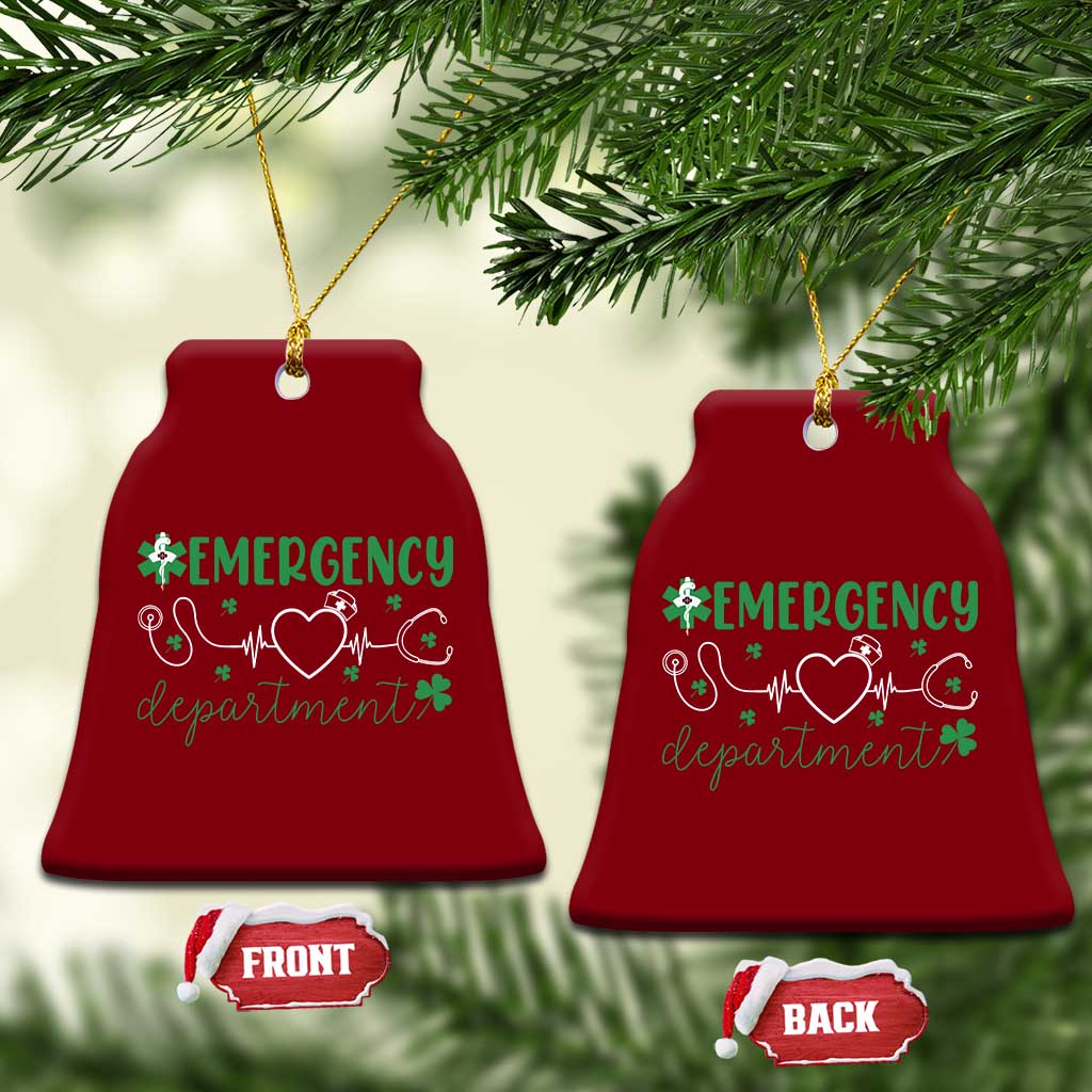 Funny St Patricks Day ER Nurse Ceramic Ornament Emergency Department Lucky Shamrocks TS02 Print Your Wear