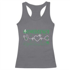 Funny St Patricks Day ER Nurse Racerback Tank Top Emergency Department Lucky Shamrocks TS02 Charcoal Print Your Wear