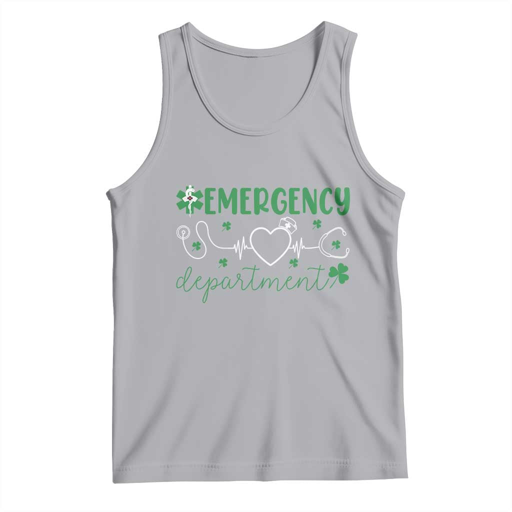 Funny St Patricks Day ER Nurse Tank Top Emergency Department Lucky Shamrocks TS02 Athletic Heather Print Your Wear