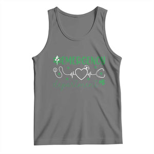 Funny St Patricks Day ER Nurse Tank Top Emergency Department Lucky Shamrocks TS02 Black Heather Print Your Wear