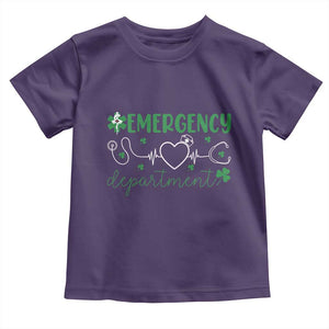 Funny St Patricks Day ER Nurse Toddler T Shirt Emergency Department Lucky Shamrocks TS02 Purple Print Your Wear