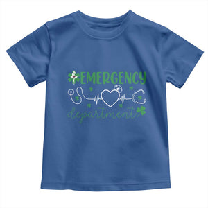 Funny St Patricks Day ER Nurse Toddler T Shirt Emergency Department Lucky Shamrocks TS02 Royal Blue Print Your Wear