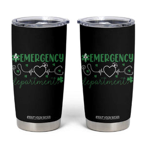 Funny St Patricks Day ER Nurse Tumbler Cup Emergency Department Lucky Shamrocks TS02 Black Print Your Wear