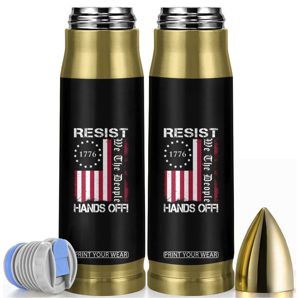 Resist Hands Off Bullet Tumbler Vintage American Betsy Ross Flag We The People TS02 Black Print Your Wear