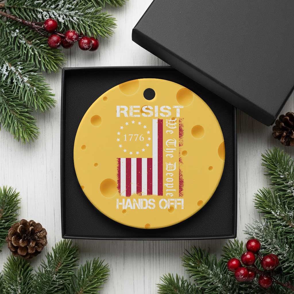 Resist Hands Off Ceramic Ornament Vintage American Betsy Ross Flag We The People TS02 1pc Yellow Cheese Print Your Wear