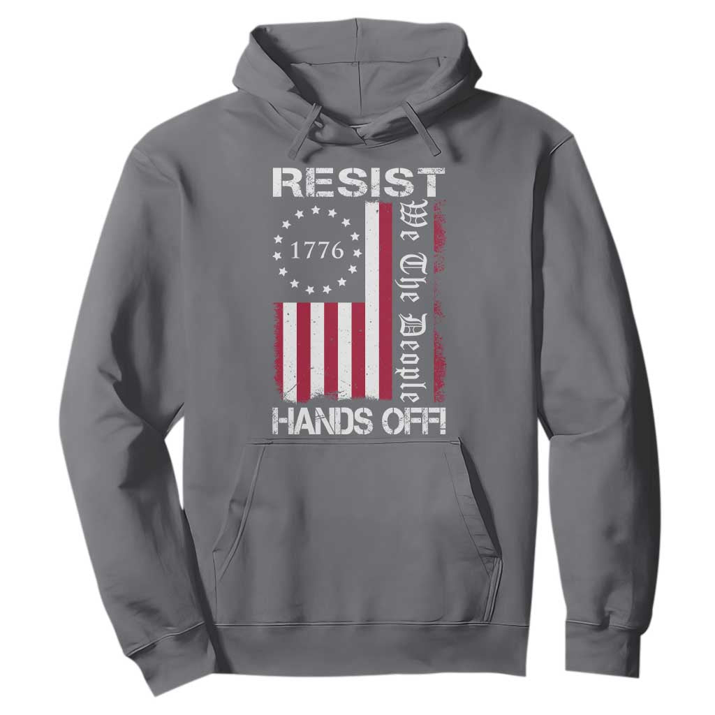 Resist Hands Off Hoodie Vintage American Betsy Ross Flag We The People TS02 Charcoal Print Your Wear