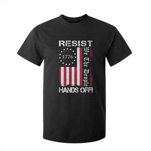 Resist Hands Off T Shirt For Kid Vintage American Betsy Ross Flag We The People TS02 Black Print Your Wear