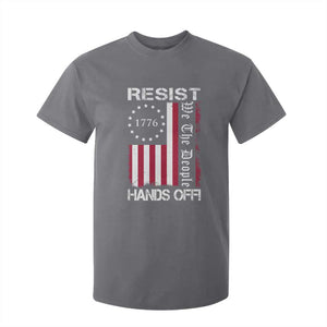 Resist Hands Off T Shirt For Kid Vintage American Betsy Ross Flag We The People TS02 Charcoal Print Your Wear