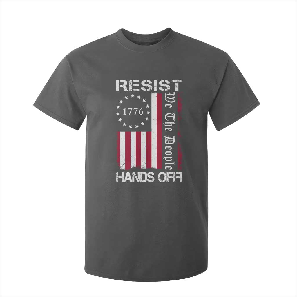 Resist Hands Off T Shirt For Kid Vintage American Betsy Ross Flag We The People TS02 Dark Heather Print Your Wear