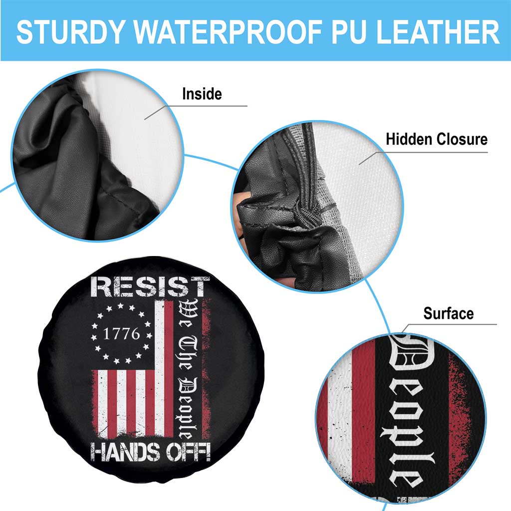 Resist Hands Off Spare Tire Cover Vintage American Betsy Ross Flag We The People TS02 Print Your Wear